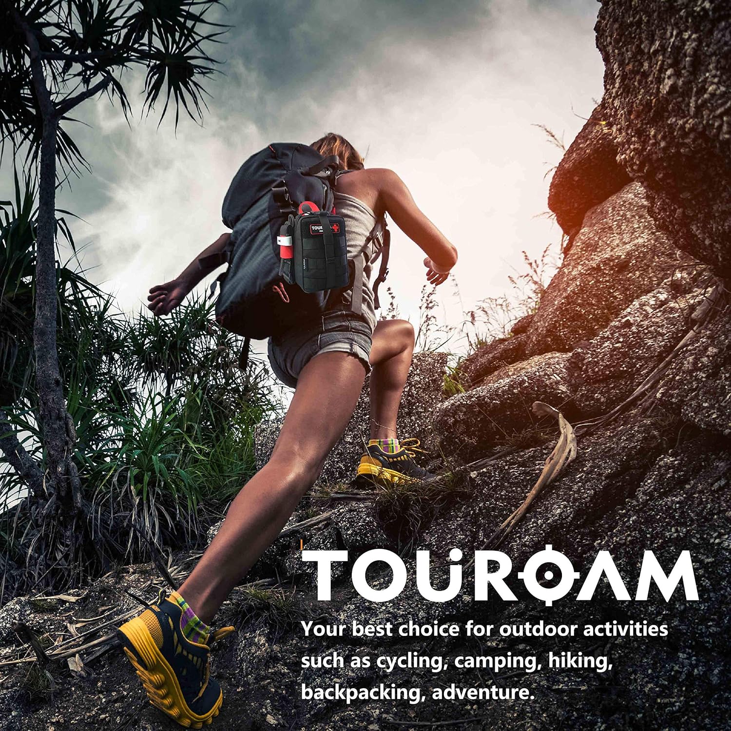 TOUROAM IFAK Med Trauma Kit, Molle Tactical Emergency First Aid Kit Survival Military, Rip-Away Field Dressing Kit with Tourniquet for Camping Hiking Bug Out : Sports & Outdoors