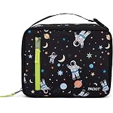 PackIt Freezable Classic Lunch Box, Spaceman | Built-in ice packs, EcoFreeze+ Technology, Zip Closure, Zip front pocket, Side-release buckle handle, Collapsible, Reusable