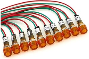 10 YC-9WRT-1A-120-10 YuCo CE Listed 9MM Compact Panel Mount Indicator LED Pilot Light Amber 120V AC/DC