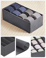 SONGMICS Set of 4 Underwear Drawer Organisers Slate Grey RUS04GY view 4