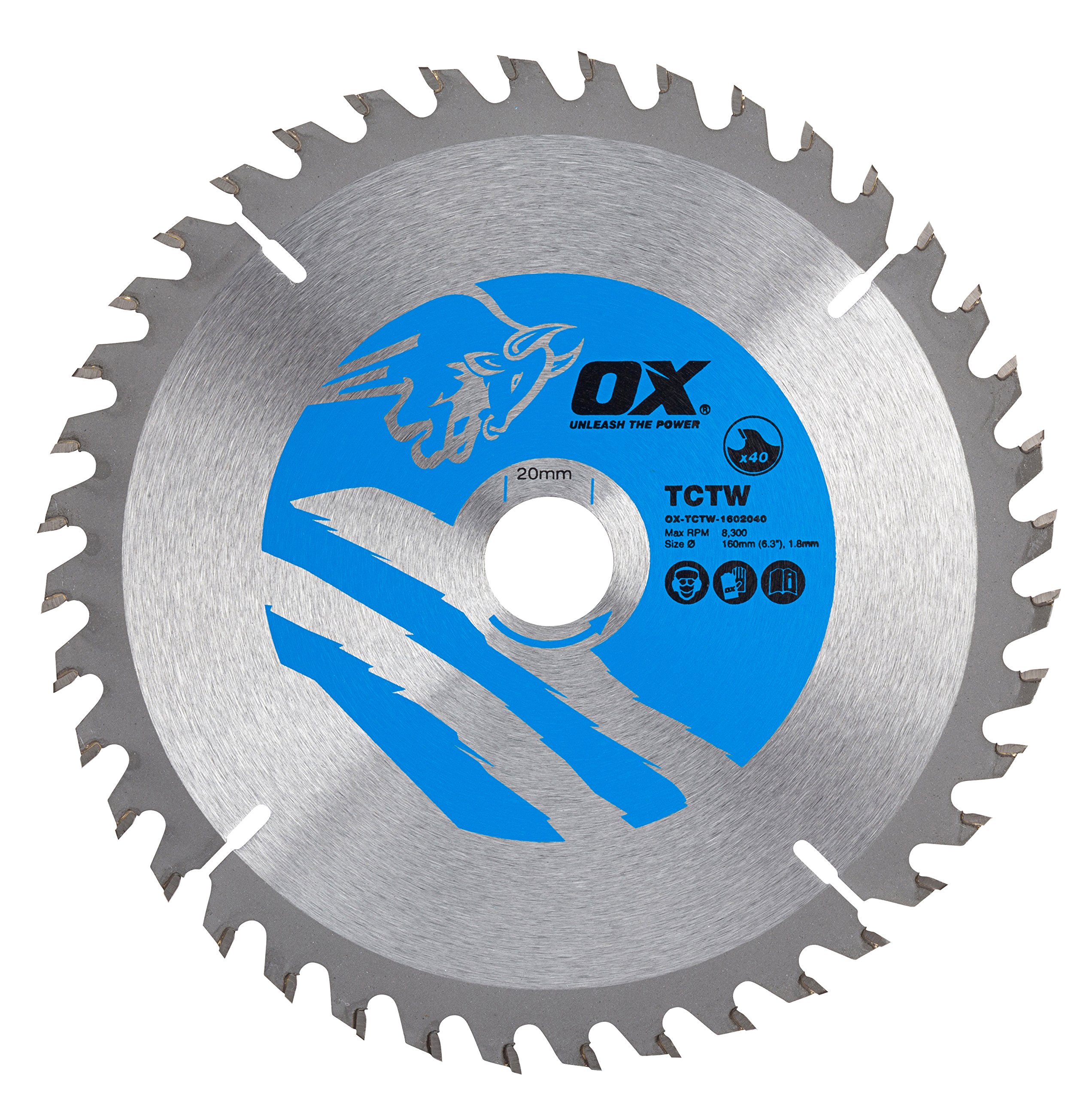 OX Wood Cutting Circular Saw Blade 160/20mm, 40 Teeth ATB