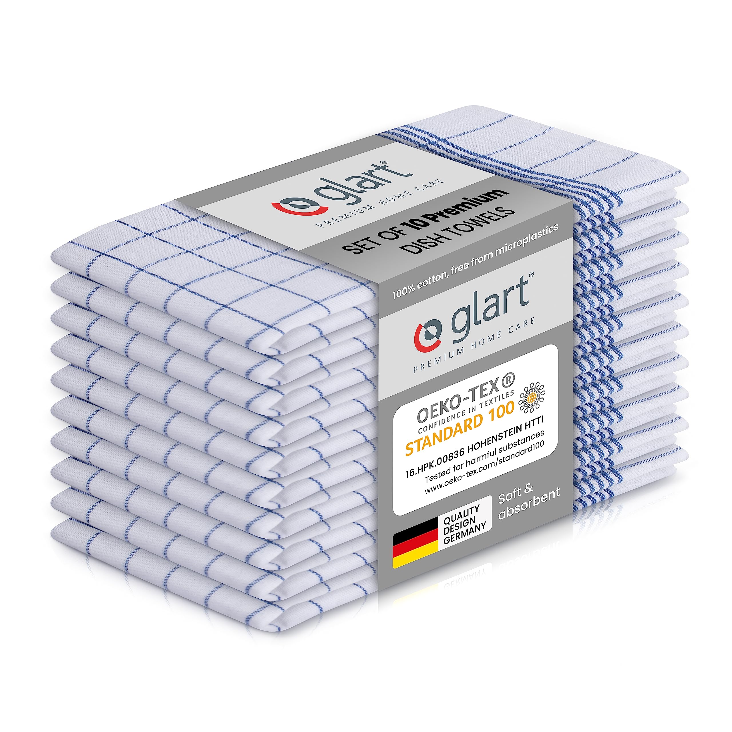 Glart Cotton Cloths 10 Checked Blue Cotton One Size, 48KB2