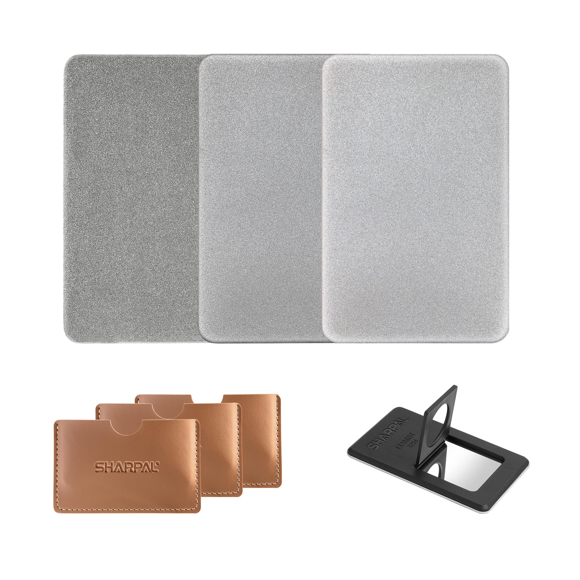 SHARPAL 116N Credit Card Size Diamond Sharpening Stone Knife Sharpener丨Home and Garden Tool Sharpener (3-Pack: Coarse/Fine/Extra Fine)