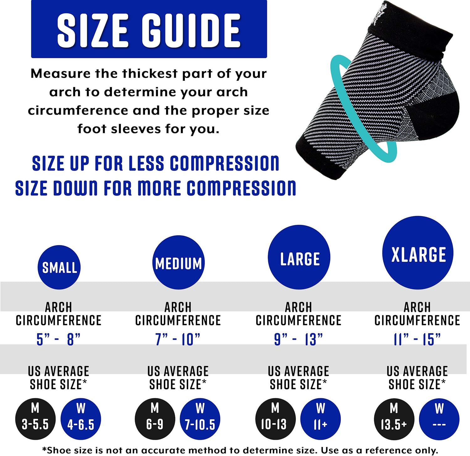 Plantar Fasciitis Socks, Compression Foot Sleeves with Arch Support for Men and Women, Black, Large: Health & Personal Care