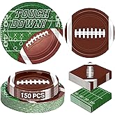 Football Party Supplies Set - 150 PCS Dinnerware, Decorations Include Plates, Napkins for Game Day, Birthday Party
