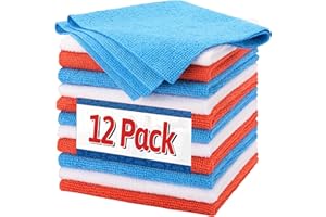 FIXSMITH Shop Towels, Pack of 12, Microfiber Cleaning Cloth Bulk, Microfiber Towels for Cars, Lint Free, Scratch-Free Cleanin