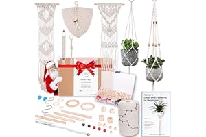 MIGO Creates Macrame Kits for Adults Beginners with 126 Macrame Supplies and 7 Projects E-Book: DIY Macrame Kit with 165 Yards Macrame Cord and Craft Supplies & Materials to Start Macrame!