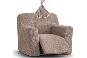 PAULATO BY GA.I.CO. Recliner Slipcover - Recliner Chair Cover - Soft Polyester Fabric Slipcover - 1-Piece Form Fit Stretch Furniture Protector - Microfibra - Marsala (Recliner Cover)