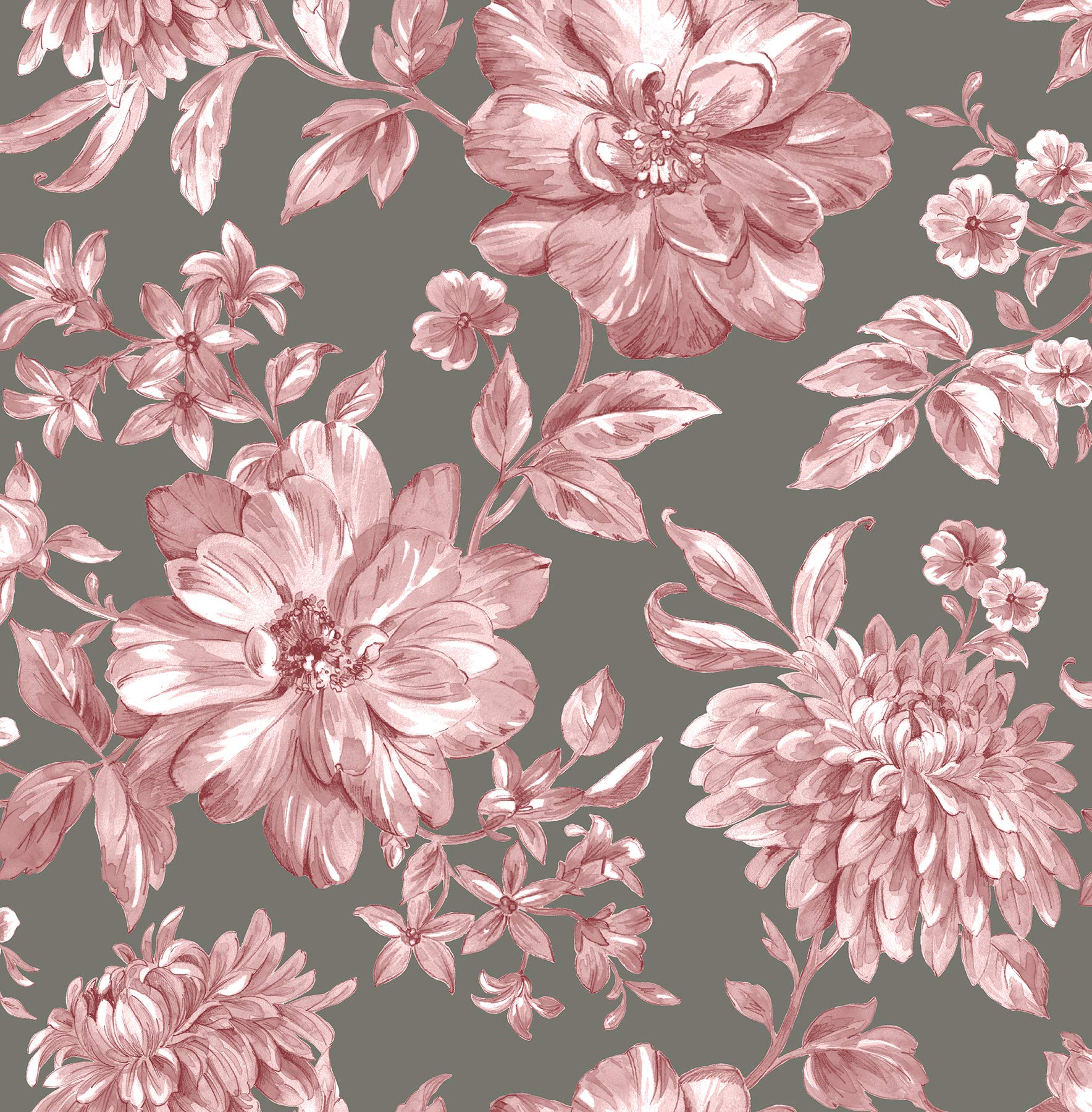 Gabriela Rasberry Floral Wallpaper