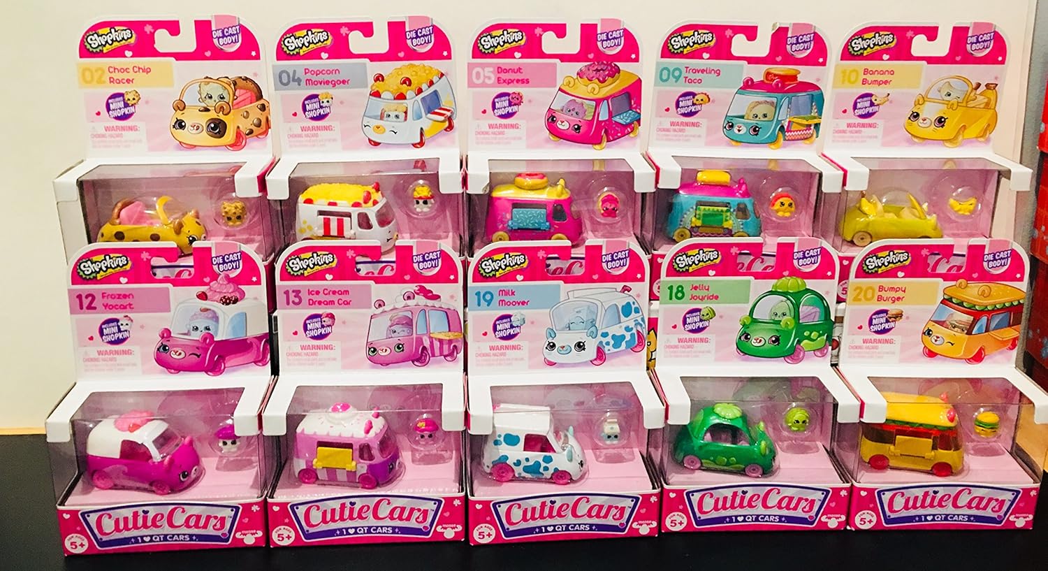 Amazon.com : Shopkins Cutie Cars - Set of 10 - Choc Chip Racer, Popcorn
