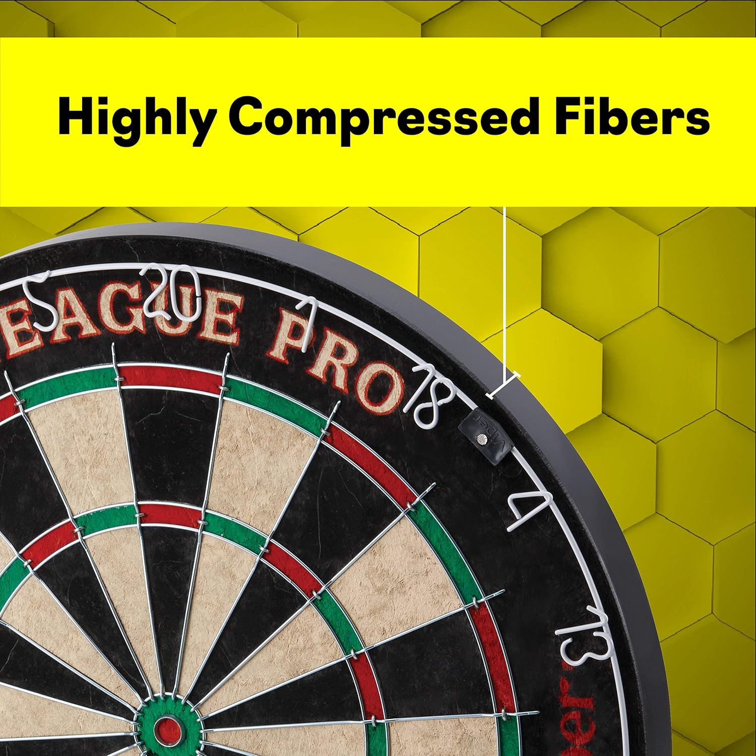 Viper League Pro Regulation Bristle Steel Tip Dartboard Starter Set with Staple-Free Bullseye, Radial Spider Wire, High-Grade Sisal with Rotating Number Ring, Chalk Cricket Scoreboard, Steel Tip Darts : Sports Fan Dart Equipment : Sports & Outdoors