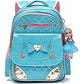 AO ALI VICTORY Backpack for Girls, Waterproof Kids Backpacks School Bag Toddler Bookbags Cute Travel Daypack (Large, A-Blue)