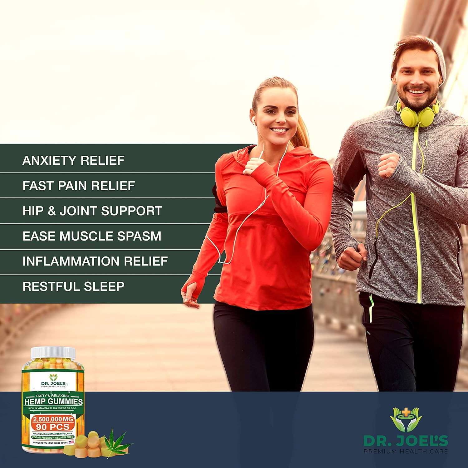 Premium Gummies - 2,500,000 MG, Maximum Strength - 90 cts - Anxiety, Pain, Stress, Nausea, Inflammation Support - Healthy Sleep Formula – Made in USA: Health & Personal Care
