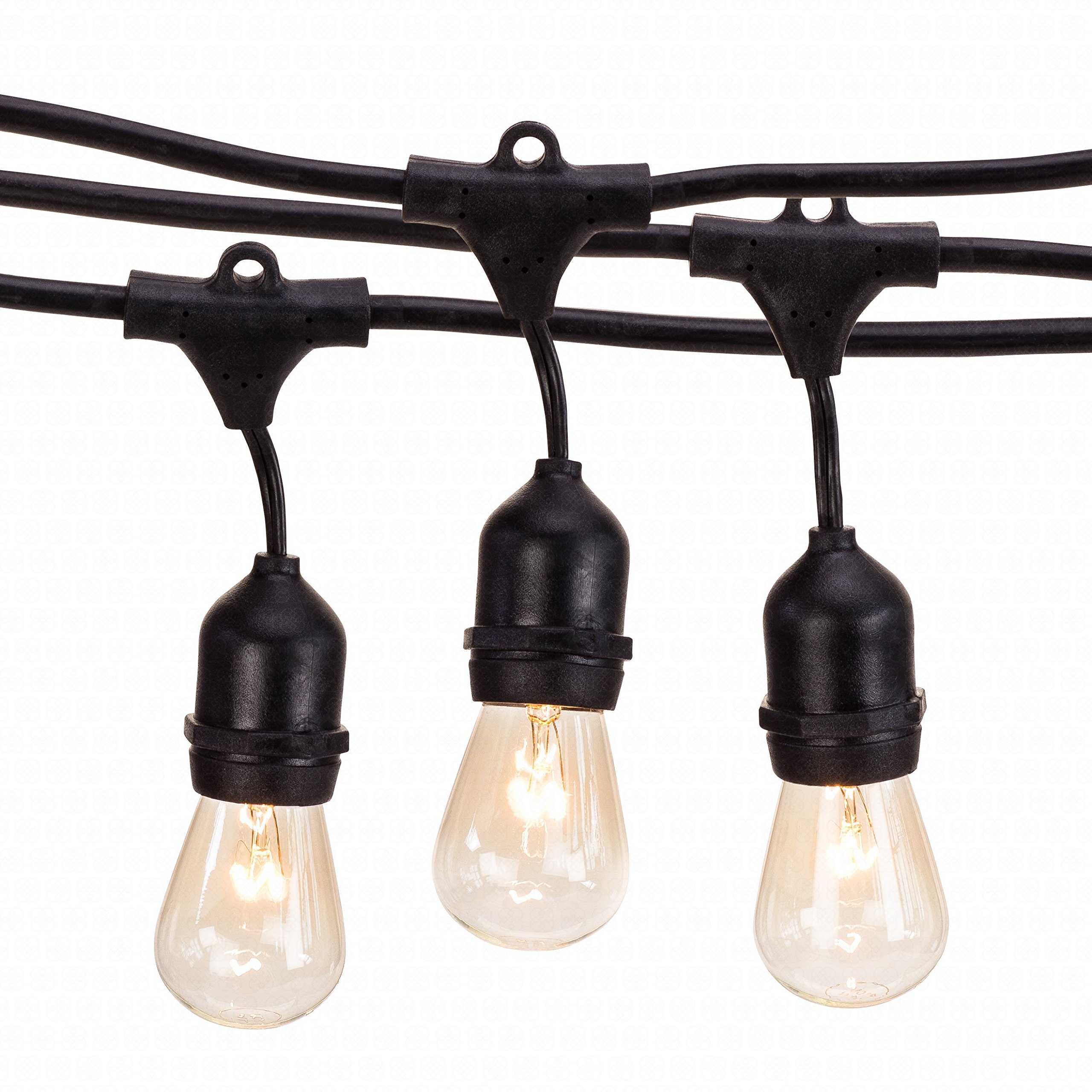 Buy Outdoor String Lights with 15 E26 Sockets By Deneve 48 Feet Long