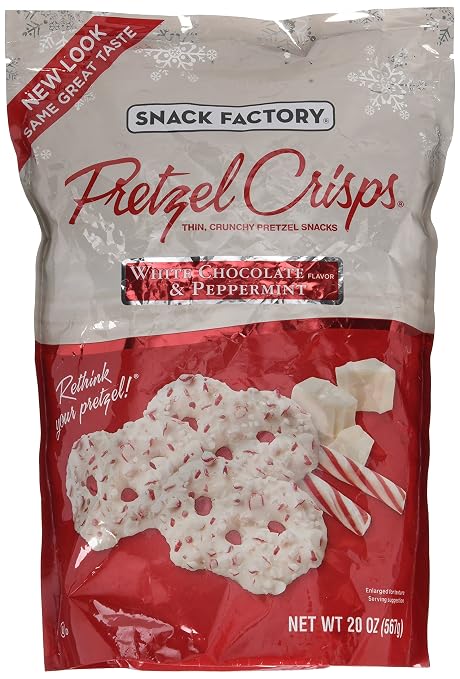 Snack factory pretzel crisps, White chocolate&peppermint (049508008354)