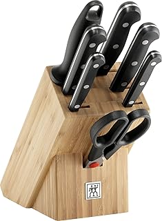 ZWILLING Messerblock, 8-tlg., Bambusblock, Messer und Schere aus rostfreiem Spezialstahl/Kunststoff-Griff, Twin Gourmet