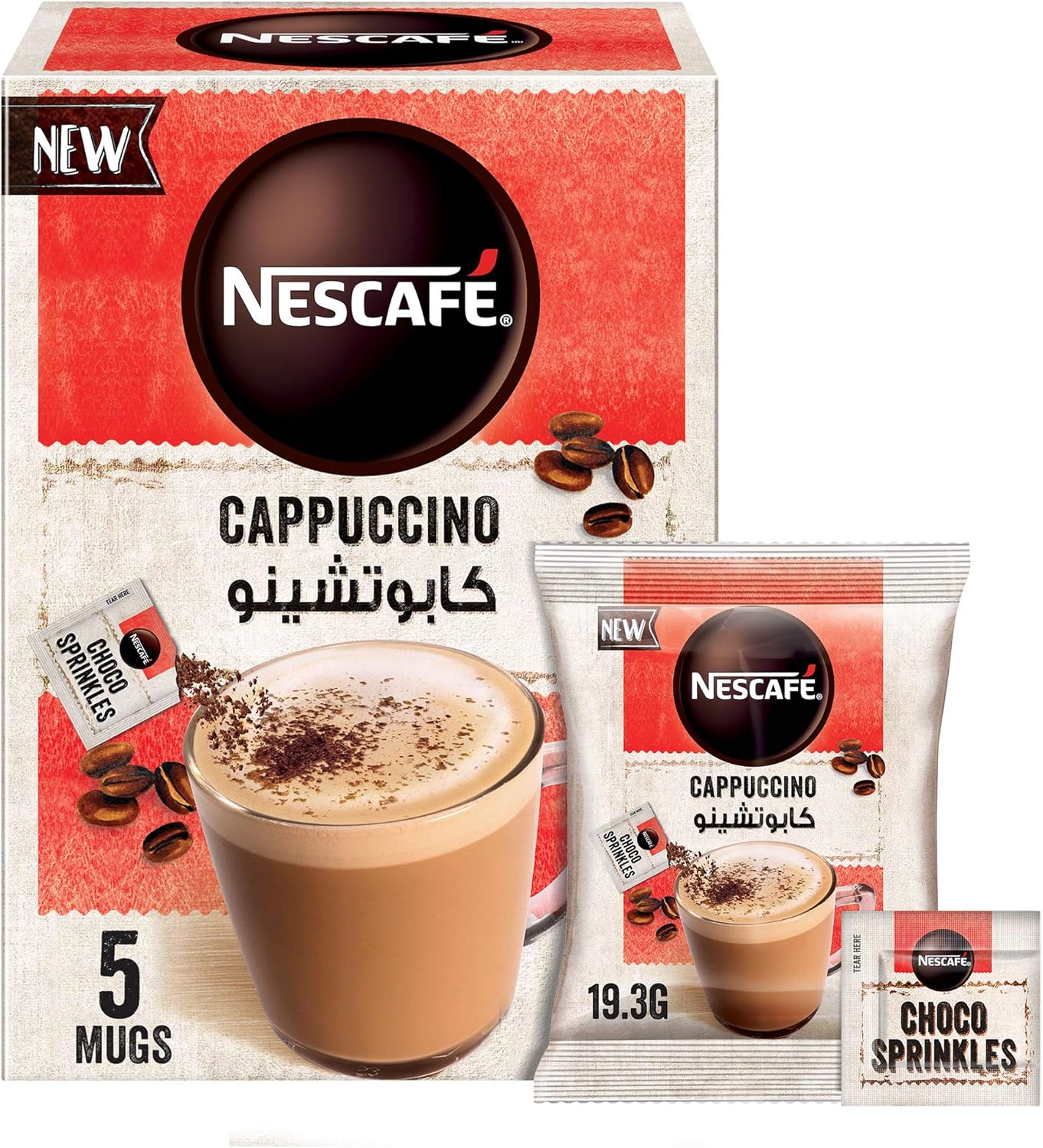 Nescafe Cappuccino Foamy Coffee Mix with Chocolate Sprinkles 19.3g (5