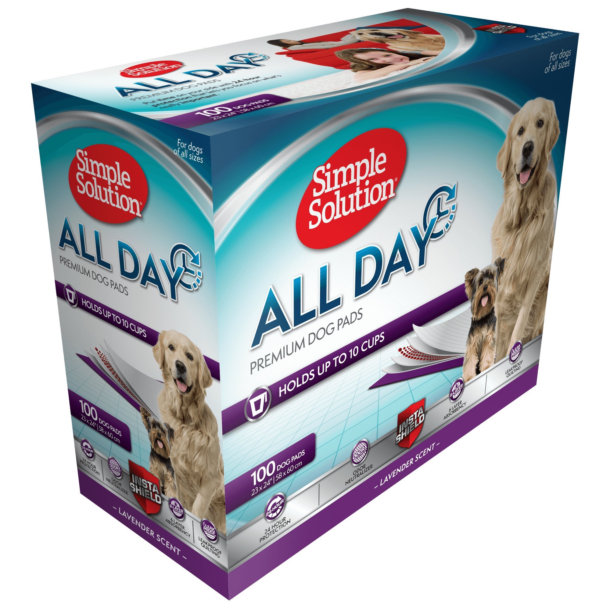 Simple Solution All Day Premium Dog and Puppy Pads with lavender Scent