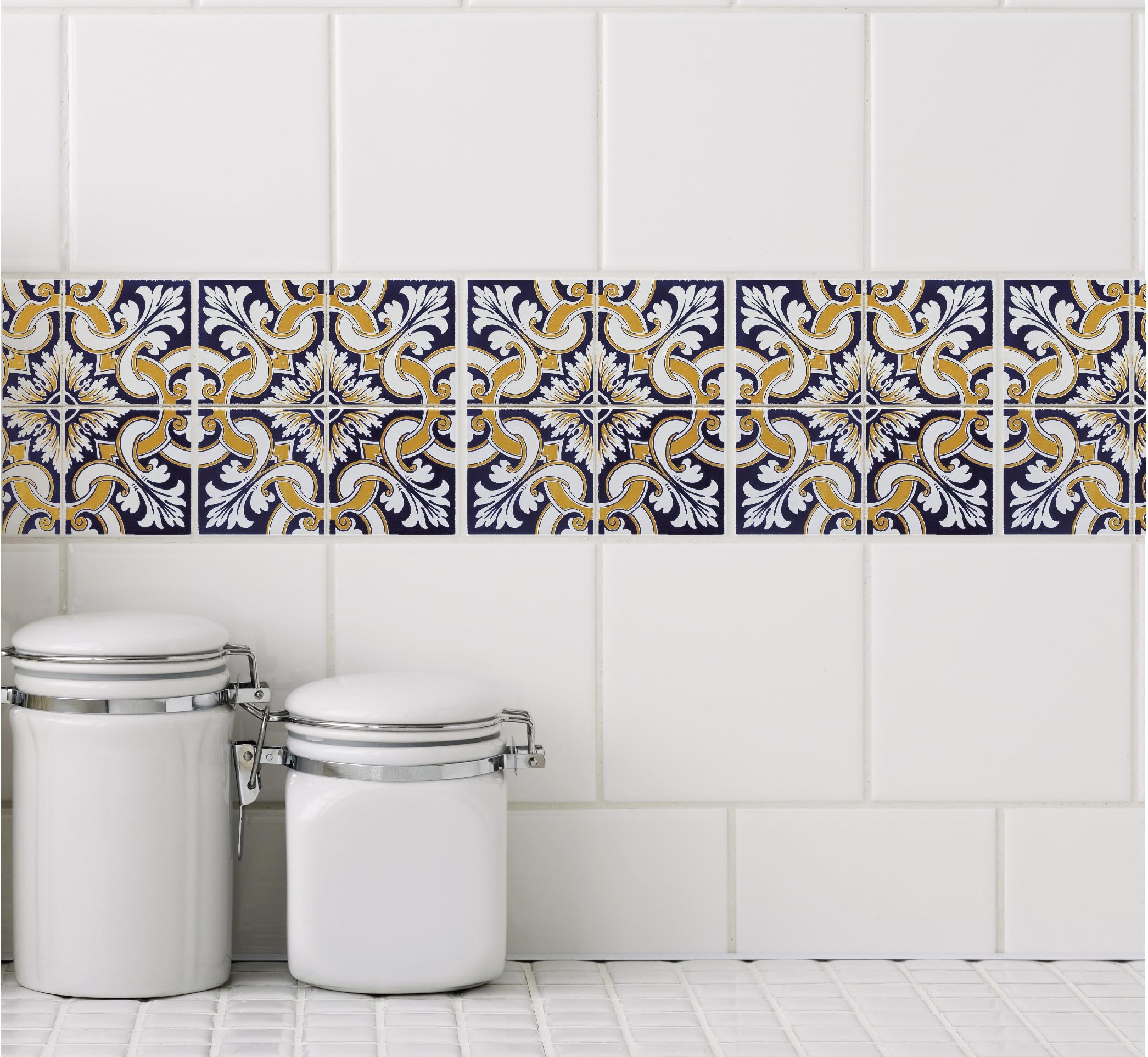 Odhams Press Spanish Mosaic Tile Decals for 4" Tile/Set of 16