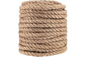 PINGEUI 10mm Jute Twine Rope 164 Feet Natural Heavy Duty String for DIY Crafts Gardening Bundling Cat Scratching Post Gift Wr