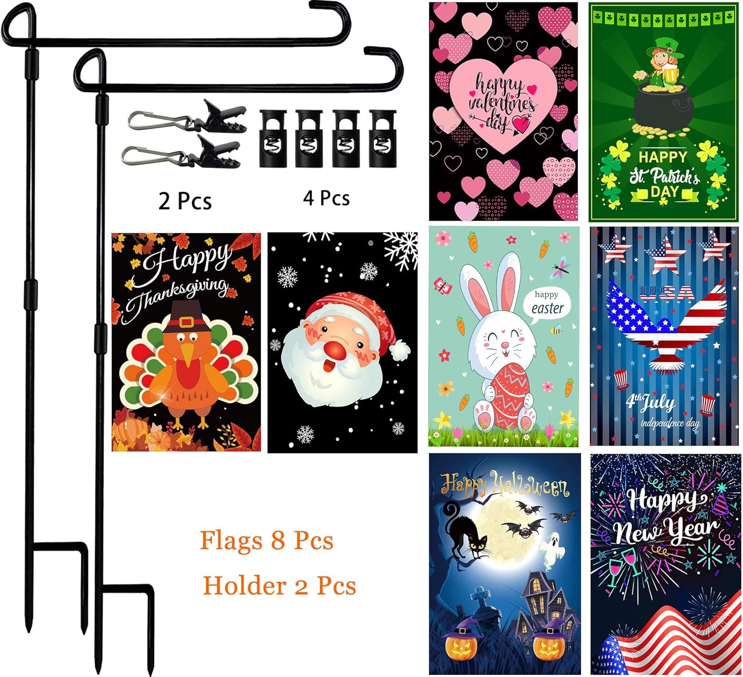 Garden Flags Stands OutdoorDouble Sided Seasonal Yard