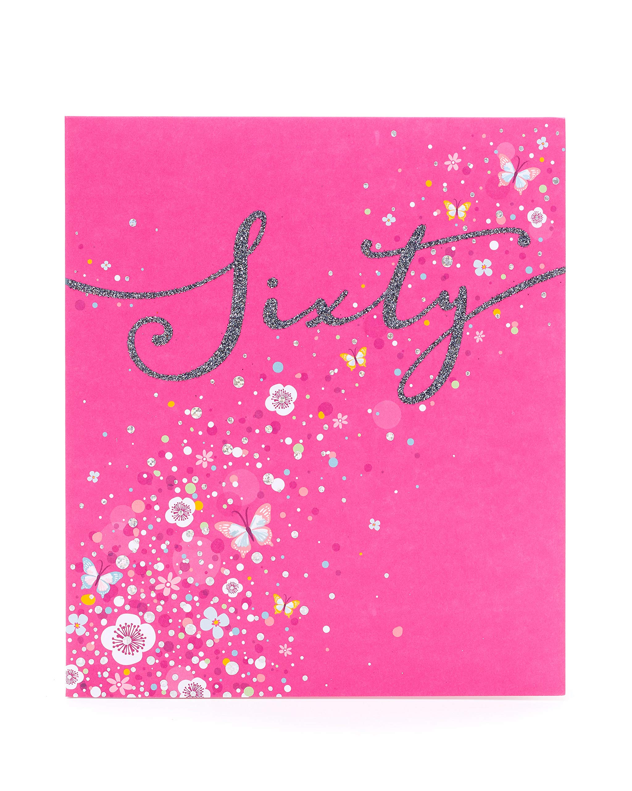 60th Birthday Card - Birthday Card for Her - Friend Birthday Card - Elegant Glitter Design