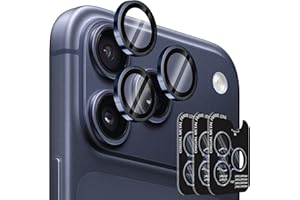 (3 Sets) Orzero Camera Lens Protector Compatible for iPhone 17 Pro/17 Pro Max/16 Pro/16 Pro Max, Protector de Cámera One-Step