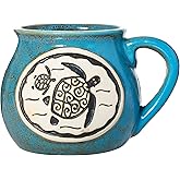 Cape Shore Handcrafted Bean Pot Stoneware 16oz Mug, Multiple Styles Available (Turtle)