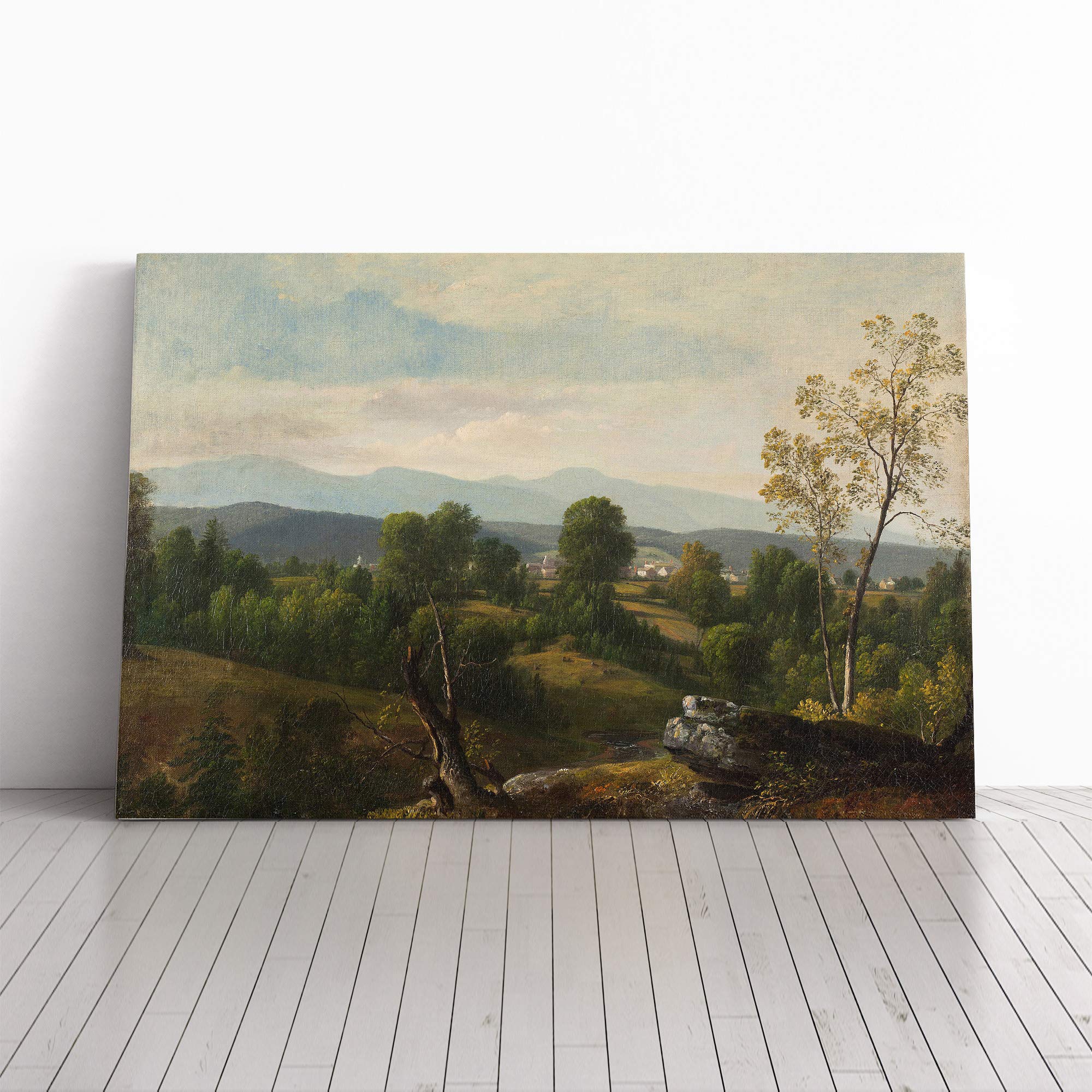 Asher Brown Durand A View of The Valley Canvas Print | Gallery Wrapped 30mm Frame Wall Art | 20x14 inches | Ready to Hang | Modern Landscape Picture | Living Room Bedroom Lounge Office