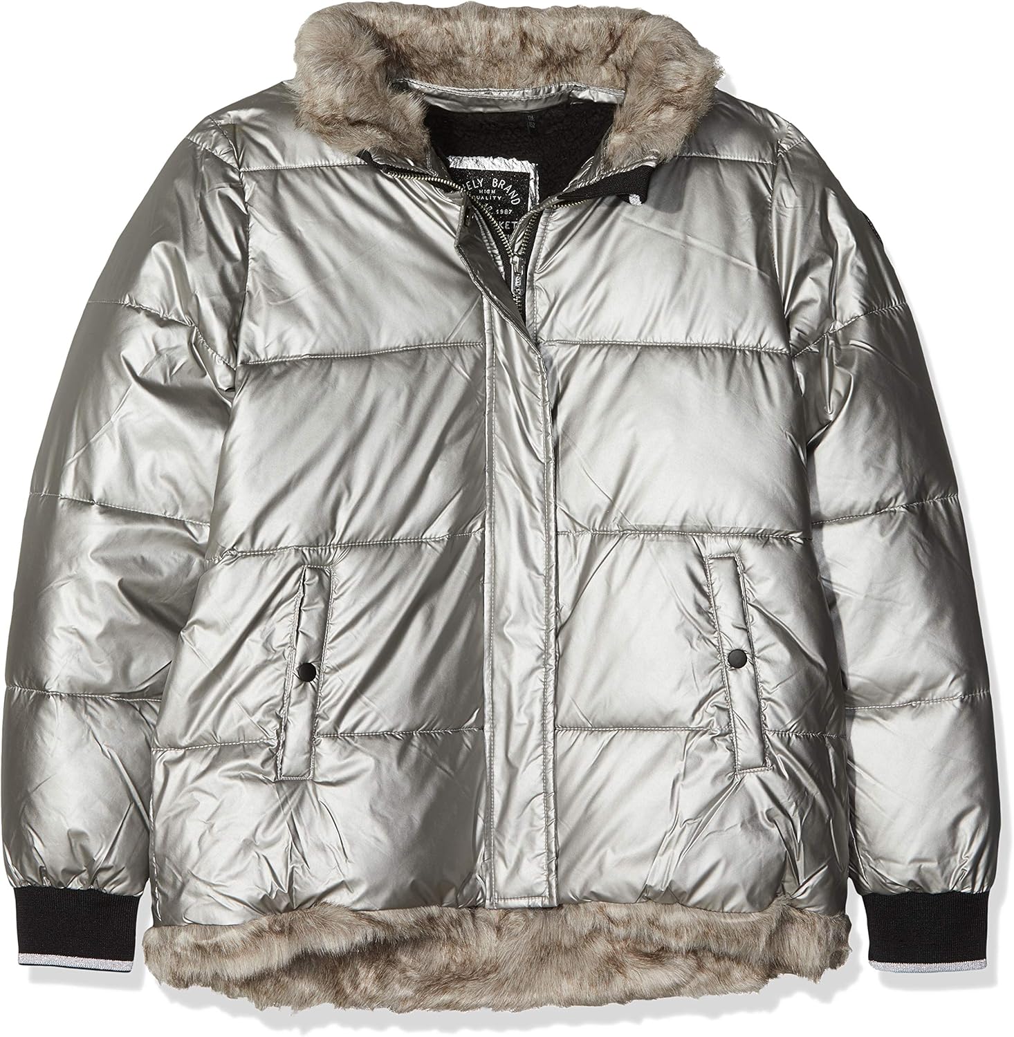 doudoune fille argentée