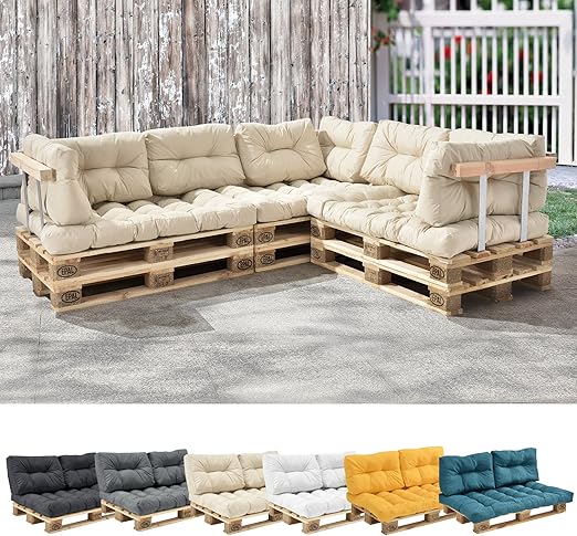 En Casa 1x Ruckenkissen Fur Euro Paletten Sofa Creme Palettenkissen Auflage In Outdoor Polster Mobel Amazon De Kuche Haushalt