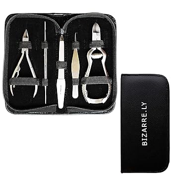 Eingewachsene Zehennägel 5er Set - 2 Nagelknipser, 1 Pinzette, 1 Nagelfeile, 1 Nagelheber zum Anheben und Schneiden von Einge