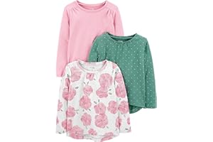 Simple Joys by Carter's Girls Long-Sleeve Shirts, Pack of 3