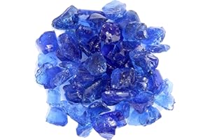 Hiland RGLASS-OB Propane Gas Fire Pit Glass in Ocean Blue, Extreme Tempature Rating, Good for Propane or Natural Gas, 10 Pounds