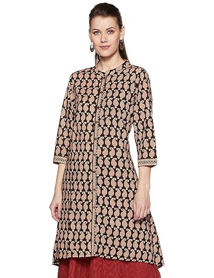 Karigari Women's Cotton A-Line Kurta