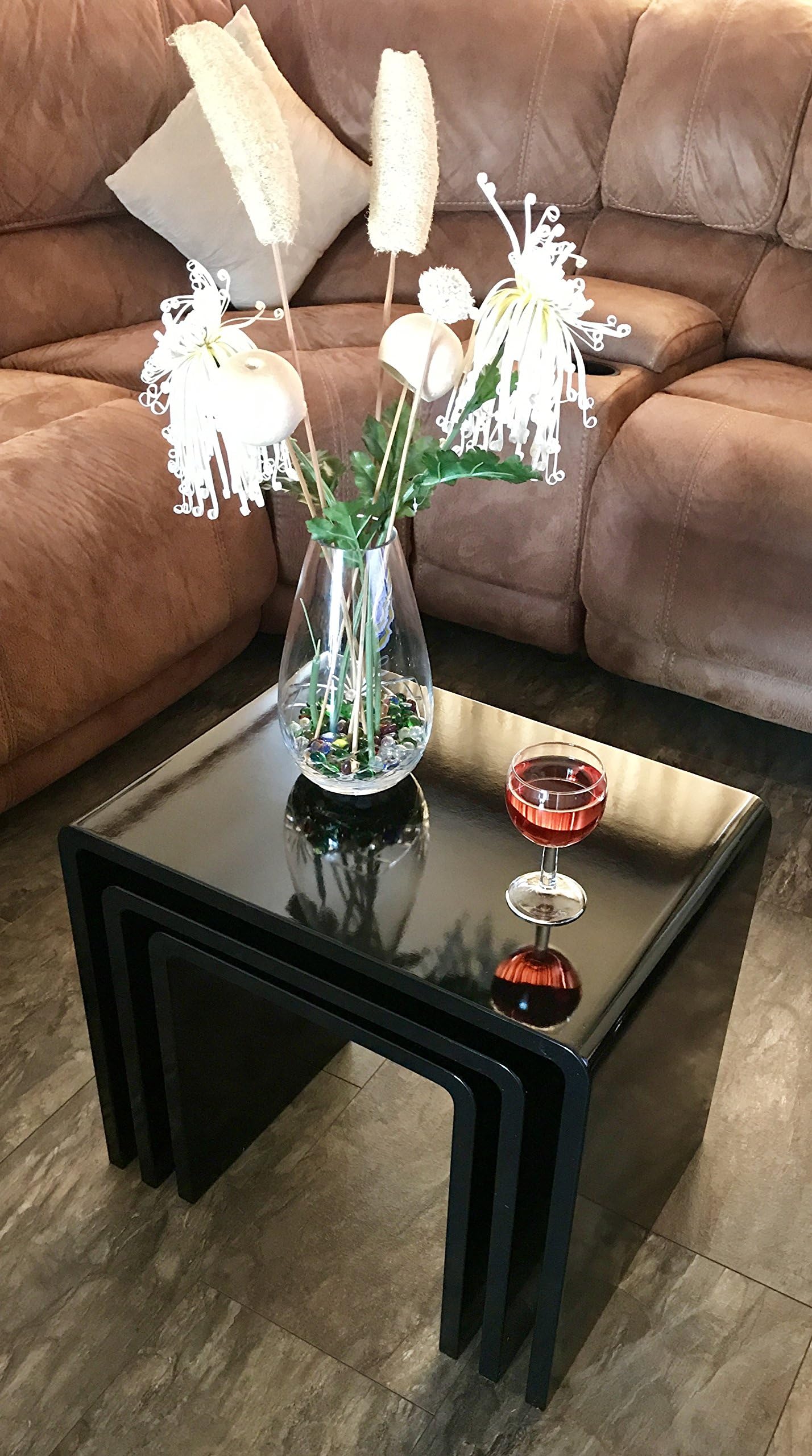 KLG Global Nest of 3 Coffee Tables (Black)