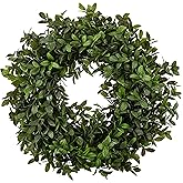 Admired By Nature 19" Artificial English Boxwood Wreath - Spring/Summer Wreaths for Front Door, Farmhouse, Wedding, Home & Holidays Decor