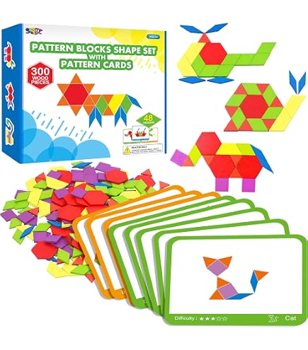 50 Piece Math Manipulatives Learning Resources Pattern Blocks Smart ...