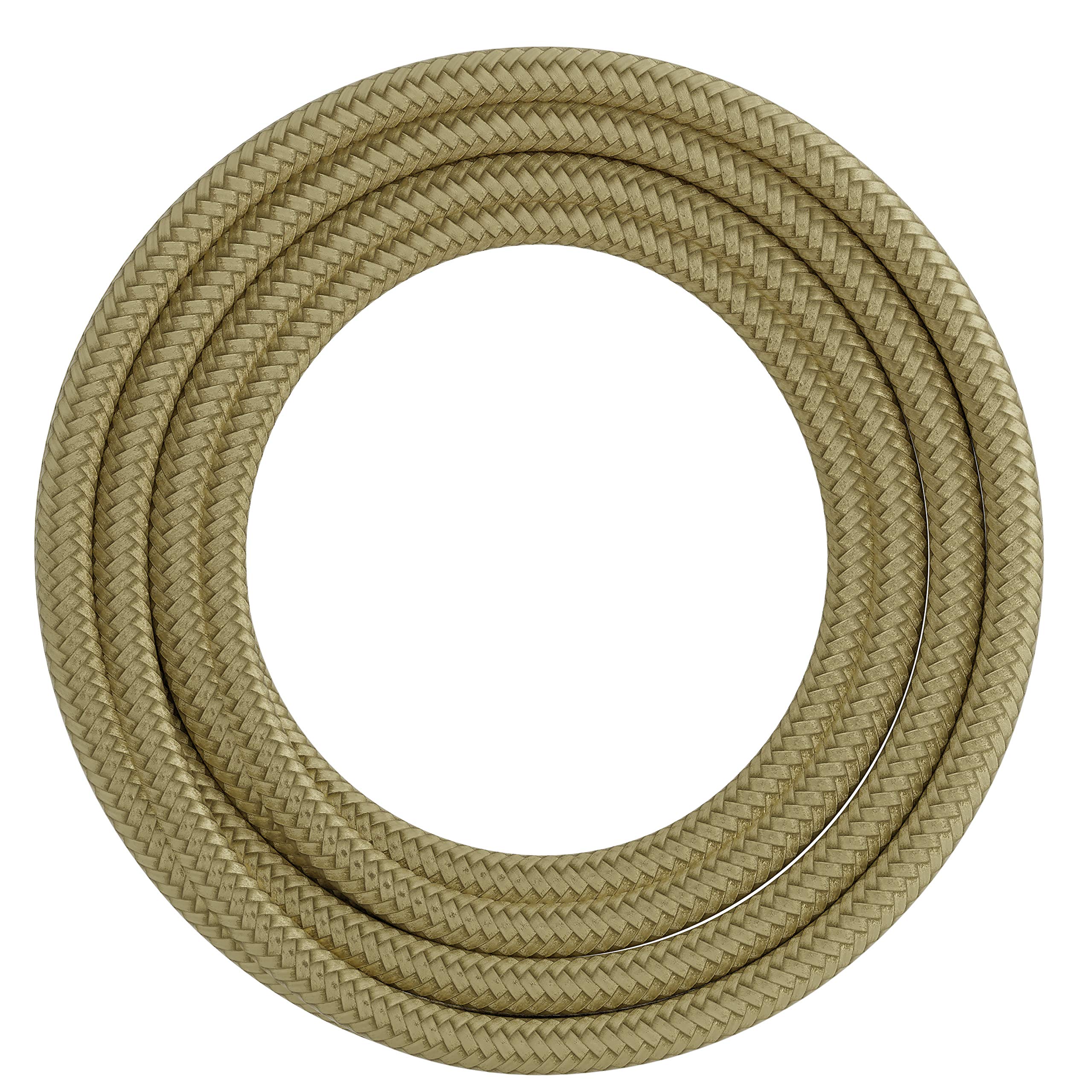 Calex 60 W 250 V Plain Textile Wrapped Cord, 3 metre Length, Metallic Gold