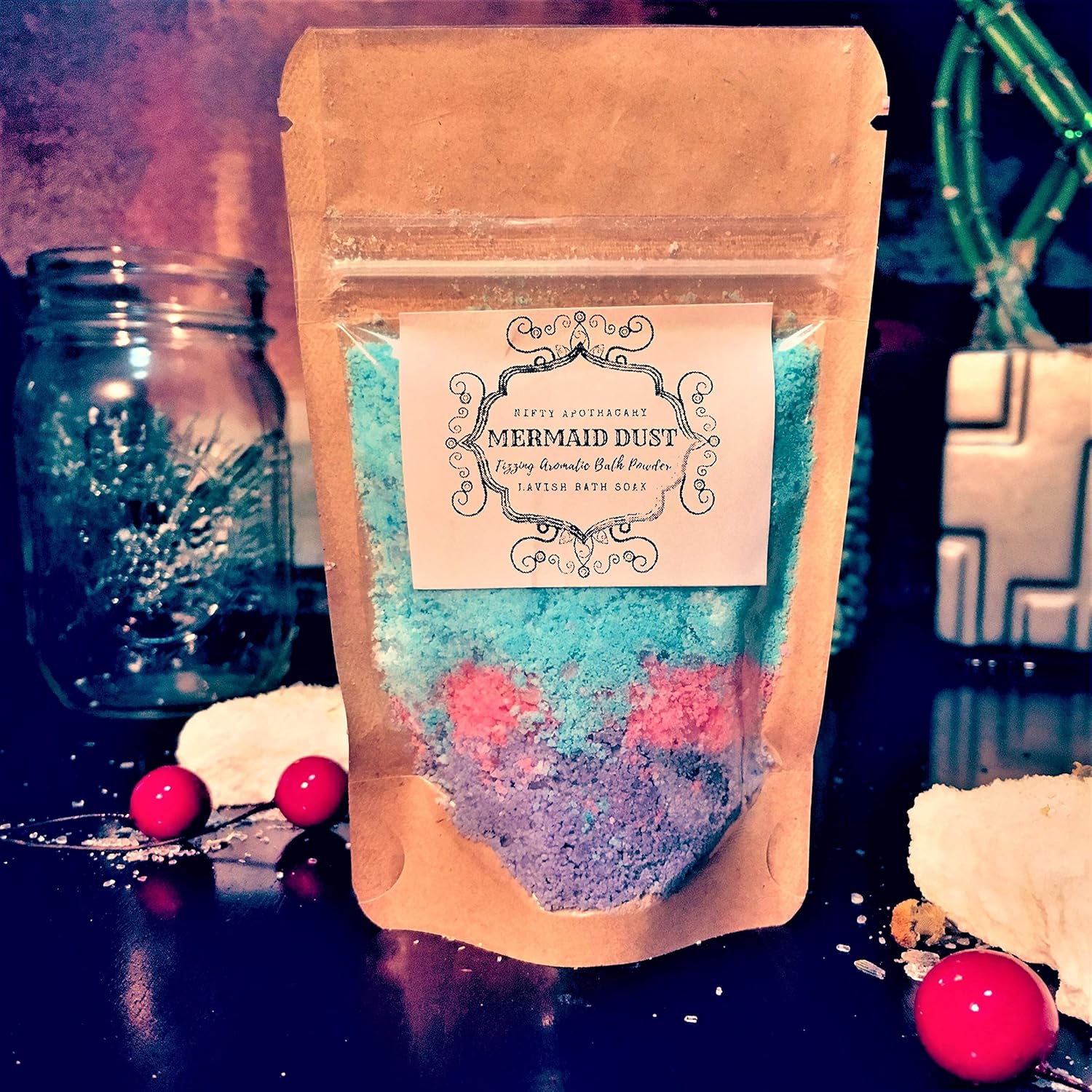Mermaid Dust, Mermaid Bath Bomb, Mermaid Bath Soak, fizzy