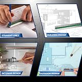 Stylo 30cm Aluminum Architect Scale Ruler Metric Color Coded Grooves view 5
