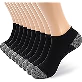 MONFOOT Men's/Women's 4-10 Pairs Cotton Cushion Low Cut Ankle Socks, Multipack