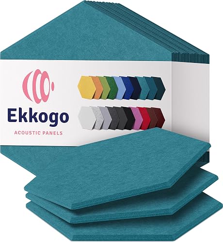 Ekkogo Acoustic Panels 12-Pack Soundproof Wall Panels 12"X10.4"X0.4" Sound Panels High Density Sound…