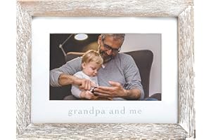Pearhead Grandpa & Me Keepsake Rustic Picture Frame, New Grandpa Gifts from Baby, Distressed Wood, 4" x 6"