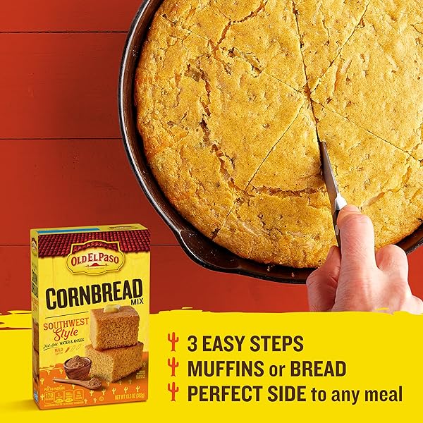 OLD EL PASO CORNBREAD MIX, SOUTHWEST STYLE, BAKING MIX, 13.5 OZ