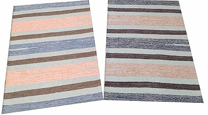 CB - Handwoven Cotton Rugs, Multy, 2X3 Ft - 2 Pieces