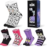 Disney Stitch Socks Gifts for Women Teens, US Size 4-9, Baby Yoda Pack of 5 Fuzzy Casual Crew Socks for Home Sleep Winter