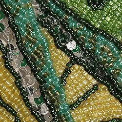 Lightnpro Green Leaves Handmade Beaded Table Runner