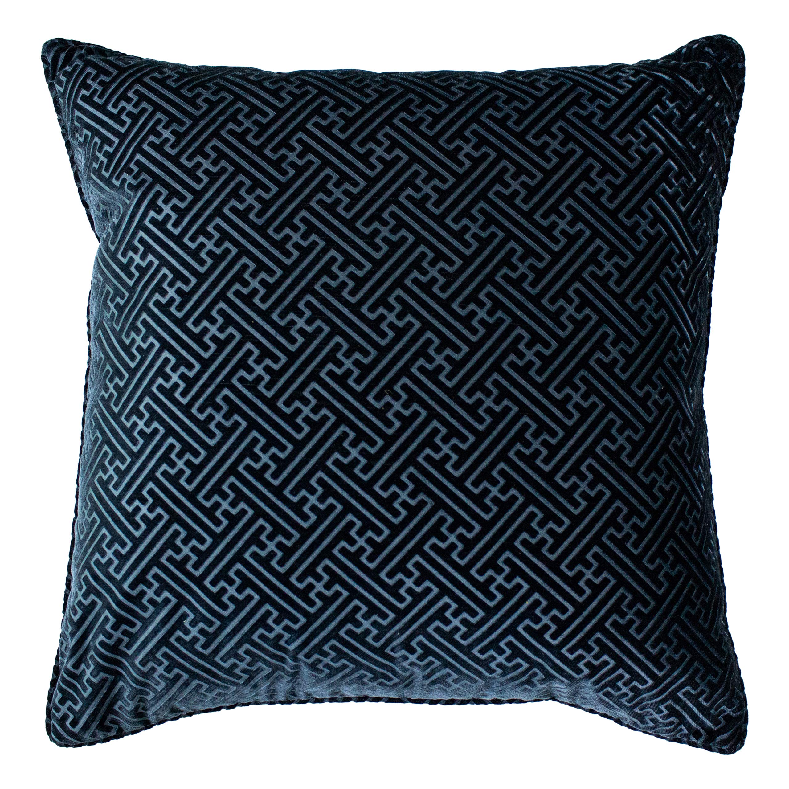 Paoletti Florence Feather Filled Cushion, Navy, 55 x 55cm