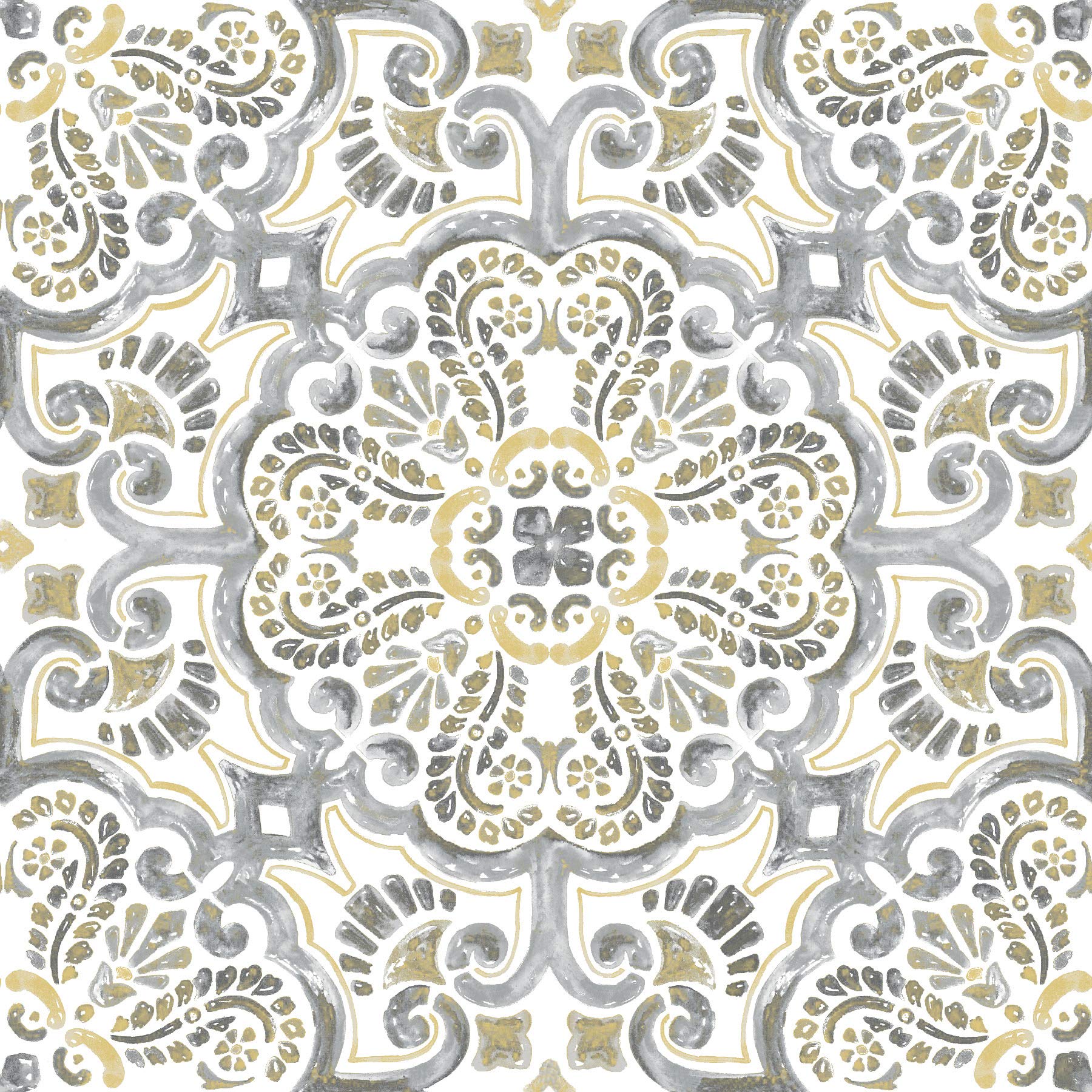 WallPops FP2947 Antico Peel & Stick Floor Tiles, Multi-Colour, 12 x 12 inches